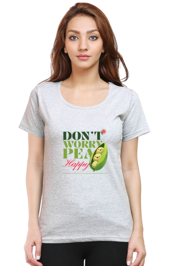 Pea Happy Female Round Neck Half Sleeve T-Shirt - Image 3