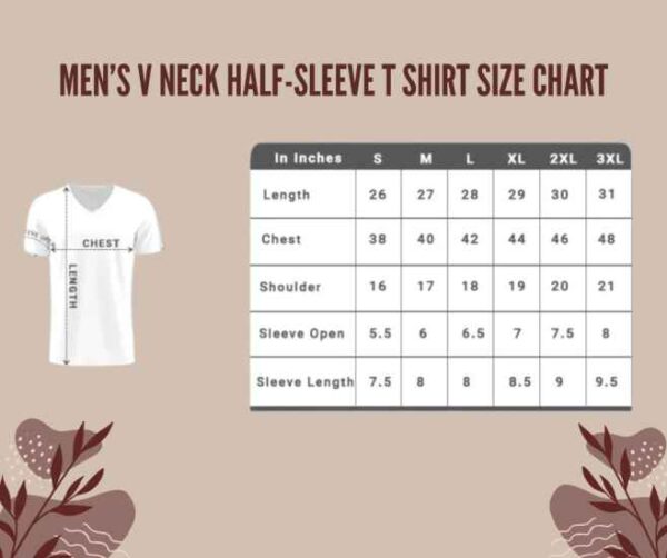 Customizable Male V-Neck Half Sleeve T-Shirt. - Image 7