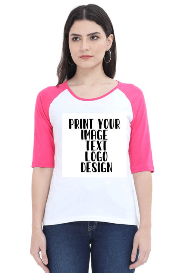 Female Raglan Full Sleeve Black T-Shirt - Image 3