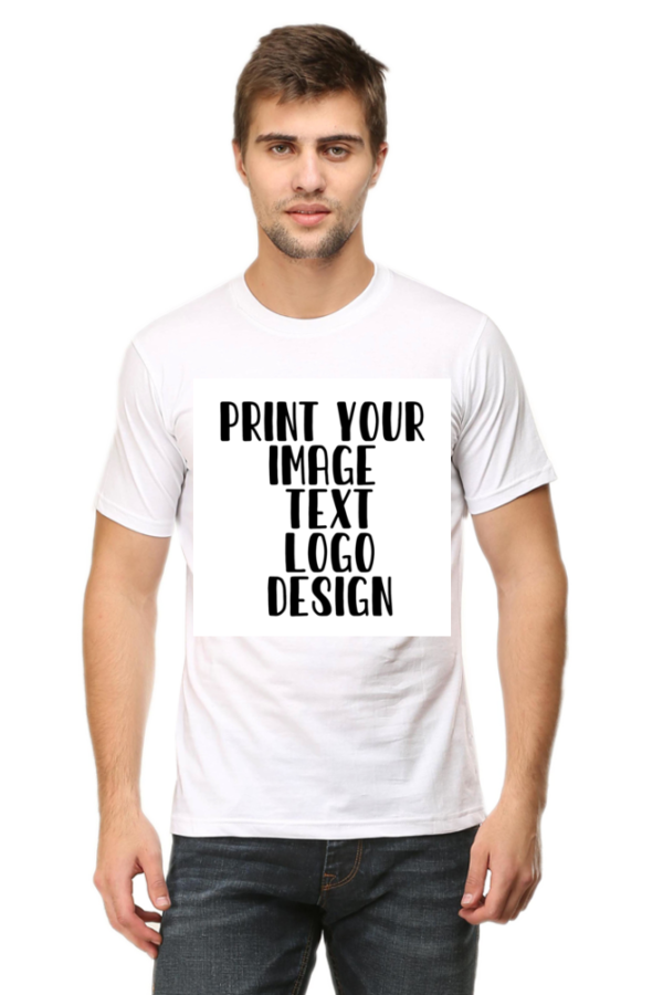 Customizable Men's Round Neck Half-Sleeve T-Shirt.