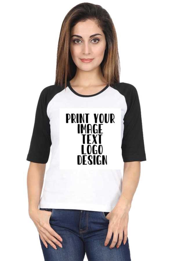 Female Raglan Full Sleeve Black T-Shirt