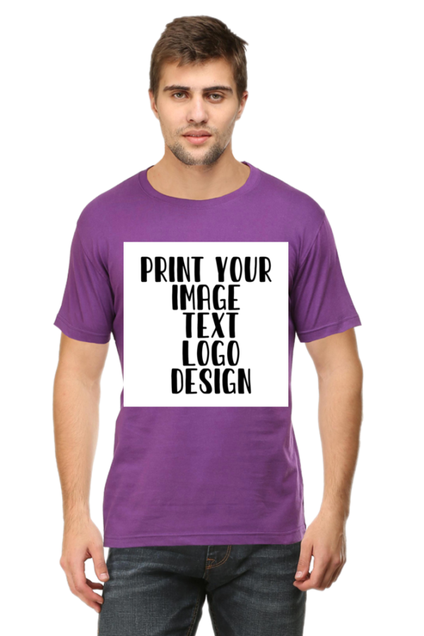 Customizable Men's Round Neck Half-Sleeve T-Shirt. - Image 3