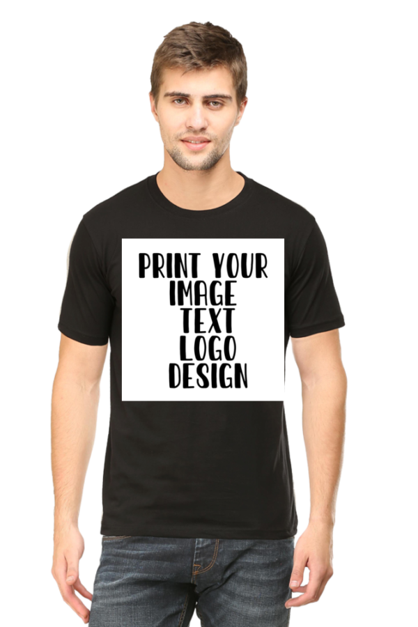 Customizable Men's Round Neck Half-Sleeve T-Shirt. - Image 5