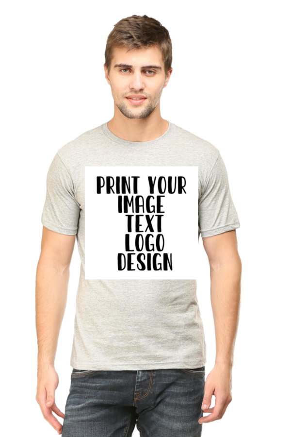 Customizable Men's Round Neck Half-Sleeve T-Shirt. - Image 4