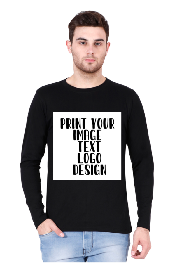 Customizable Male Round Neck Full Sleeve T-Shirt. - Image 5