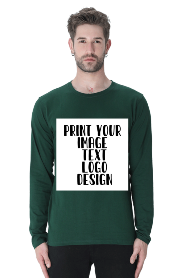 Customizable Male Round Neck Full Sleeve T-Shirt. - Image 2