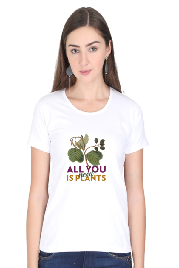 Plants Women Round Neck Half Sleeve T-Shirt - Image 2