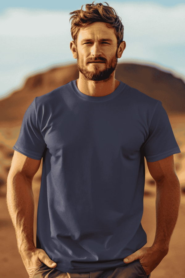 Classic Men's Cotton Blend Round Neck T-Shirt - Image 3