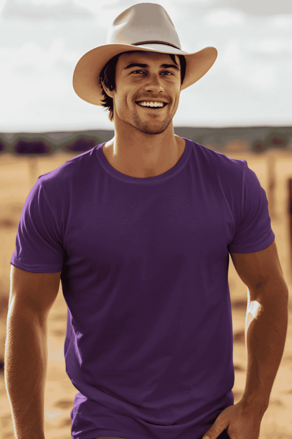 Classic Men's Round Neck Cotton Blend T-Shirt - Image 4