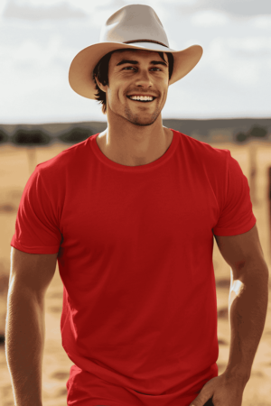 Classic Men's Round Neck Cotton Blend T-Shirt