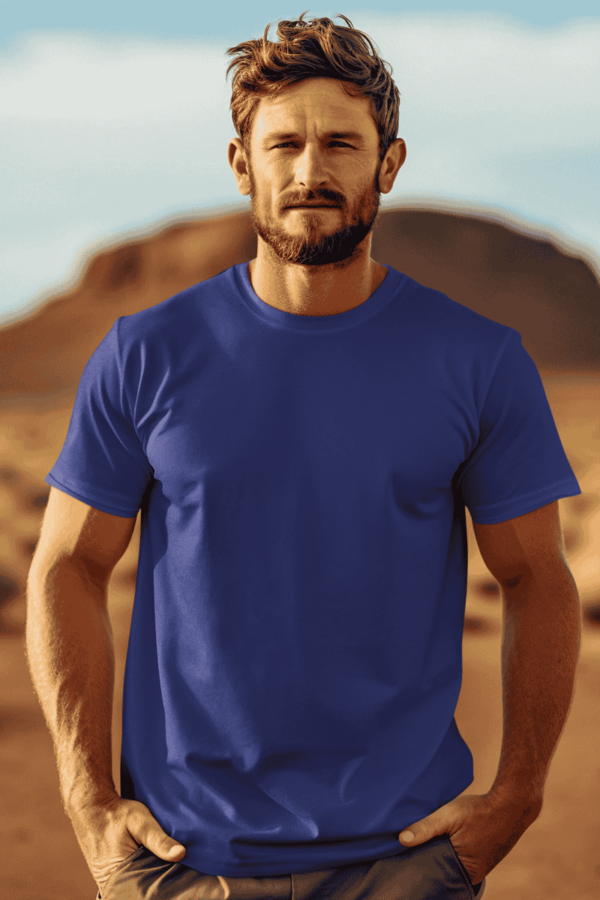 Classic Men's Cotton Blend Round Neck T-Shirt - Image 2
