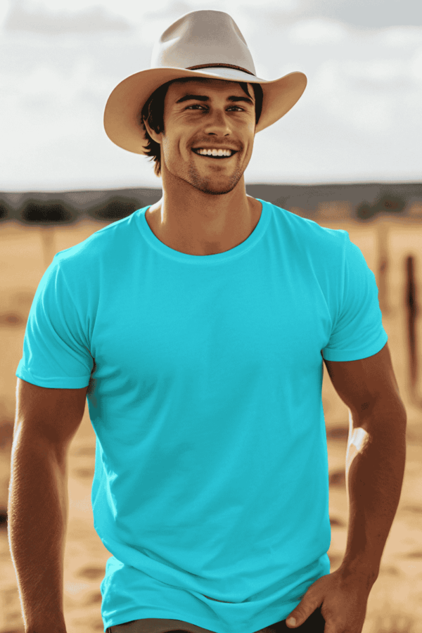 Classic Men's Round Neck Cotton Blend T-Shirt - Image 2