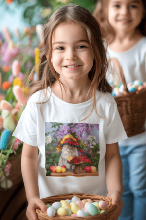 Meow: Fruit-Loving Cat Design T-Shirt